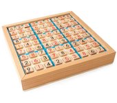 Juego de mesa Sudoku de madera con cajón, tablero de ajedrez de 81 cuadrículas, rompecabezas educativo, juguetes, tren lógico azul