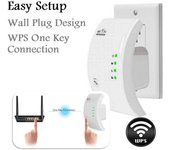 Repetidor WiFi inalámbrico Extensor WiFi Amplificador WiFi Ultraboost Repetidor de largo alcance Amplificador WiFi de 300 m Punto de acceso EU Plug blanco