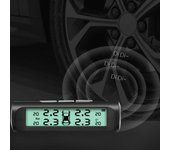 Sistema de monitoreo de presión de neumáticos con energía solar inalámbrica y cargador USB Monitor Pantalla LCD colorida TPMS con 4 sensores en tiempo real
