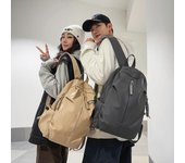 Mochila de Color sólido para hombre, mochila de viaje de gran capacidad para exteriores, bolsa impermeable para ordenador, mochila escolar para estudiantes negro