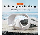 Máscara de snorkel, gafas de natación, buceo, falda de silicona, lente de vidrio templado, visión amplia, entrenamiento con cubierta para la nariz, correa ajustable