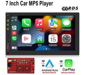 Radio de coche Bluetooth 2 Din Android-Auto inalámbrico Apple CarPlay Bluetooth MP5 reproductor Multimedia sistema de Audio USB unidad principal FS03W wireless carplay negro