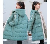 Abrigo acolchado grueso de invierno para mujer, chaqueta acolchada holgada de longitud media 2XL negro