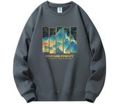 Suéter de cuello redondo de primavera y otoño Chaqueta suelta de manga larga para hombre Camiseta de pareja de adolescentes Primavera y otoño M blanco