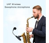 Micrófono inalámbrico para saxofón, pinza de condensador, micrófono UHF, cuello de cisne, grabación de voz, espectáculo en vivo para trompeta, instrumento Tuba 1 Mic