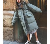 Parka Otoño Invierno Chaqueta Mujer Ropa Vintage Abrigo Cálido Mujer Chaqueta de Algodón de Plumón para Mujer Parkas Largas Gruesas Cálidas de Gran Tamaño S negro