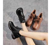 Botines cálidos de invierno para mujer, sin cordones, con plataforma y forro de piel sintética, con tacón bajo y grueso, botas de nieve con forro polar y cordones para mujer con cremallera 35