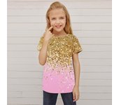 Ropa para niños Ropa con degradado Camisetas gráficas para niñas Camisetas de manga corta para bebés Ropa de verano de moda para niñas 140CM