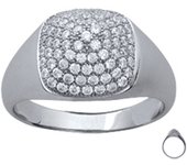 Bague argent 'Sissi' blanc argenté (rhodié) - 12x12 mm 58 blanco