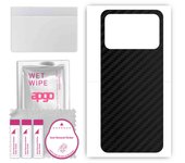 apgo Protective Skin Sticker for the back compatible with Xiaomi Poco C40, Wrap Film, Foil, Vinyl - Pattern Carbon Black
