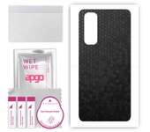 apgo Protective Skin Sticker for the back compatible with Oppo Reno4 Pro, Wrap Film, Foil, Vinyl - Pattern Black Honeycomb