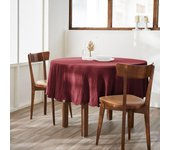 Nappe de table  Gaïa  rode 180 cm  Gaze de Coton  - Gaïa Lie de Vin