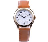 J-AXIS MJG-D88-BR para hombre (SF MIJ Reloj de cuarzo para hombre fabricado en Japón con diseño de llama solar) Reloj redondo de aleación marrón