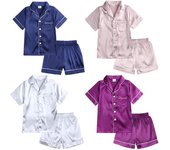 Pijama infantil de seda de hielo de verano: ropa de casa de seda sintética para niños y niñas XTZ8380A, 100