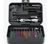Juego de destornilladores de precisión 132 en 1, miniherramientas de reparación multifuncionales para ordenador, portátil, teléfono móvil, PC y MacBook. negro