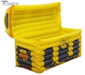 Enfriador inflable Barra de servicio inflable Barra de ensaladas Comida de bufé Bebidas Portahielos Artículos para fiestas Cubo de hielo Barra Cofre del tesoro amarillo