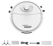 Robot aspirador inteligente Yousheng con barrido, succión potente, bajo nivel de ruido, arranque con una sola tecla, recargable, trapeador automático, robot inteligente color rosa