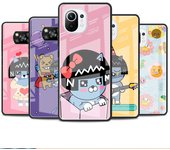 Funda de cristal para Xiaomi Poco X3 NFC 11 Lite 11T F3 M3 para Redmi Note 11 10 9 8 Pro 10S 9S 9A 9C Funda de teléfono Kakao Friends Xiaomi Mi 11