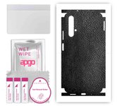 apgo Protective Skin Sticker for the back+sides compatible with Honor 20, Full Wrap Film, Foil, Vinyl - Pattern Black Leather