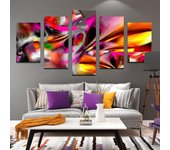 Abstracto Coloreado Graffiti Bloque Lienzo Pintura HD Cartel Impreso Arte de pared 5 piezas Cuadros para sala de estar Home Cuadros Decoración 20x35cm*2  20x45cm*2  20x55cm*1