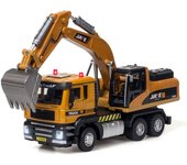 Camión mezclador a escala 1/50, excavadora, vehículos de ingeniería de aleación fundidos a presión con sonido y luz, modelo de coche de juguete, plataforma de camión, modelo a escala giratoria 1/50-17x13.5x6cm