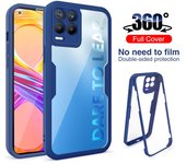 360 doble película de pantalla frontal funda trasera dura para OPPO Realme C21Y C25Y C21 9 9i 8 8i 7 6 Pro A54 A74 A94 A55 A33 A53 A52 A72 A92 A5 cubierta suave transparente OPPO A9 2020 negro