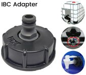 Adaptador de tanque IBC, conector adaptador, manguera de grifo, tapa de manguera, Bowser de agua, ajuste estándar negro