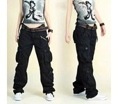 Pantalones de mujer Pantalones deportivos multibolsillos Pantalones tácticos holgados Pantalones casuales de talla grande 38