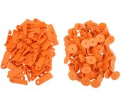 100 etiquetas de oreja en blanco para animales, cabras, ovejas, cerdos, ganado, etiquetas de oreja de TPU para animales de granja, sin letras.