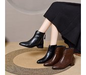 Botas cortas Botas de cuero Botas de moda Botas de algodón 34 negro