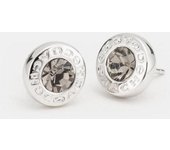 Coach Pendientes de plata con tiras de piedras en forma de círculo abierto One Size