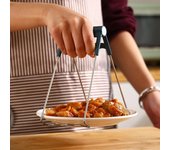 Pinza antiescaldaduras para platos, pinza para vaporera, guantes de silicona, bandeja para horno microondas, pinza antideslizante para sartenes, accesorios de cocina