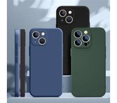Funda de teléfono de TPU suave de silicona líquida cuadrada de lujo para iPhone 15 14 13 12 11 Pro Max X XR XS Max 7 8 14 15 Plus Contraportada de TPU de protección completa For iPhone 8 Plus rojo oscuro