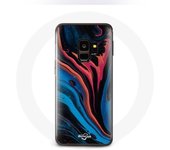 Coque pour Samsung Galaxy S9 plus Texture abstraite bleu noir rouge