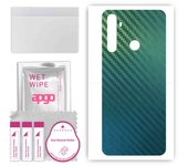 apgo Protective Skin Sticker for the back compatible with Realme 5 Pro, Wrap Film, Foil, Vinyl - Pattern Carbon Chameleon CAKA1