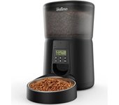 Balimo 4L Automatique Distributeur De Nourriture pour Chiens Et Chats Noir Bol en Acier Inoxydable