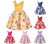 Bebé niñas niños niños princesa boda fiesta vestidos formales vestidos de bola faldas 3-4 Years azul