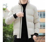 Chaqueta acolchada para hombre, ropa de calle informal con cuello levantado, abrigo cálido acolchado grueso de algodón, ropa de calle ligera para hombre M rojo