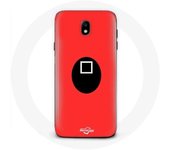 Coque pour Samsung Galaxy S5 Squid Game masque carré fond rouge