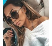 Gafas de sol redondas de marca para mujer, de lujo, sin montura, populares en Europa.