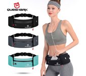 Queshark cinturón ajustable para correr, bolsa para correr con botella de agua, ciclismo, Camping, senderismo, gimnasio, riñonera para teléfono, bolsa deportiva negro