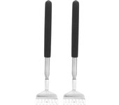 2 piezas rascador de espalda retráctil herramienta portátil de rascado de acero inoxidable 20?68cm