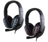Auriculares para juegos con cable y graves potentes para consolas de juegos, PC y teléfonos móviles rojo/negro