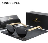 Gafas de sol KINGSEVEN serie de bambú gafas polarizadas para hombre gafas de sol de madera Vintage protección UV400 moda mujer 5791 M