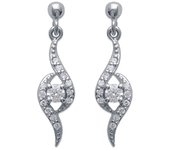 Les Trésors De Lily [I9093] - Pendientes de plata 'Scarlett' Plata blanca (rodiada) - 25x5 mm blanco