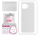 apgo Protective Skin Sticker for the back compatible with Motorola Moto G 5G Plus, Wrap Film, Foil, Vinyl - Pattern Transparent Carbon