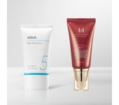 MISSHA All Around Safe Block Aqua Protector solar SPF50+/PA++++ con Missha Perfect Cover BB Cream (6 opciones) 1PCS + Perfect BB#13