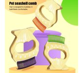1 peine de masaje para gatos con mango en forma de concha, herramienta de masaje para el cuidado de mascotas, para eliminar pelos sueltos y artículos de limpieza. verde