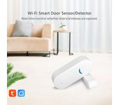 Alarma inteligente de ventana con sensor de puerta WiFi compatible con Alexa y control inalámbrico de Google Home blanco