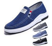Zapatos de lona de verano para hombres Zapatos planos de mezclilla Zapatos casuales bajos para hombres 39 azul